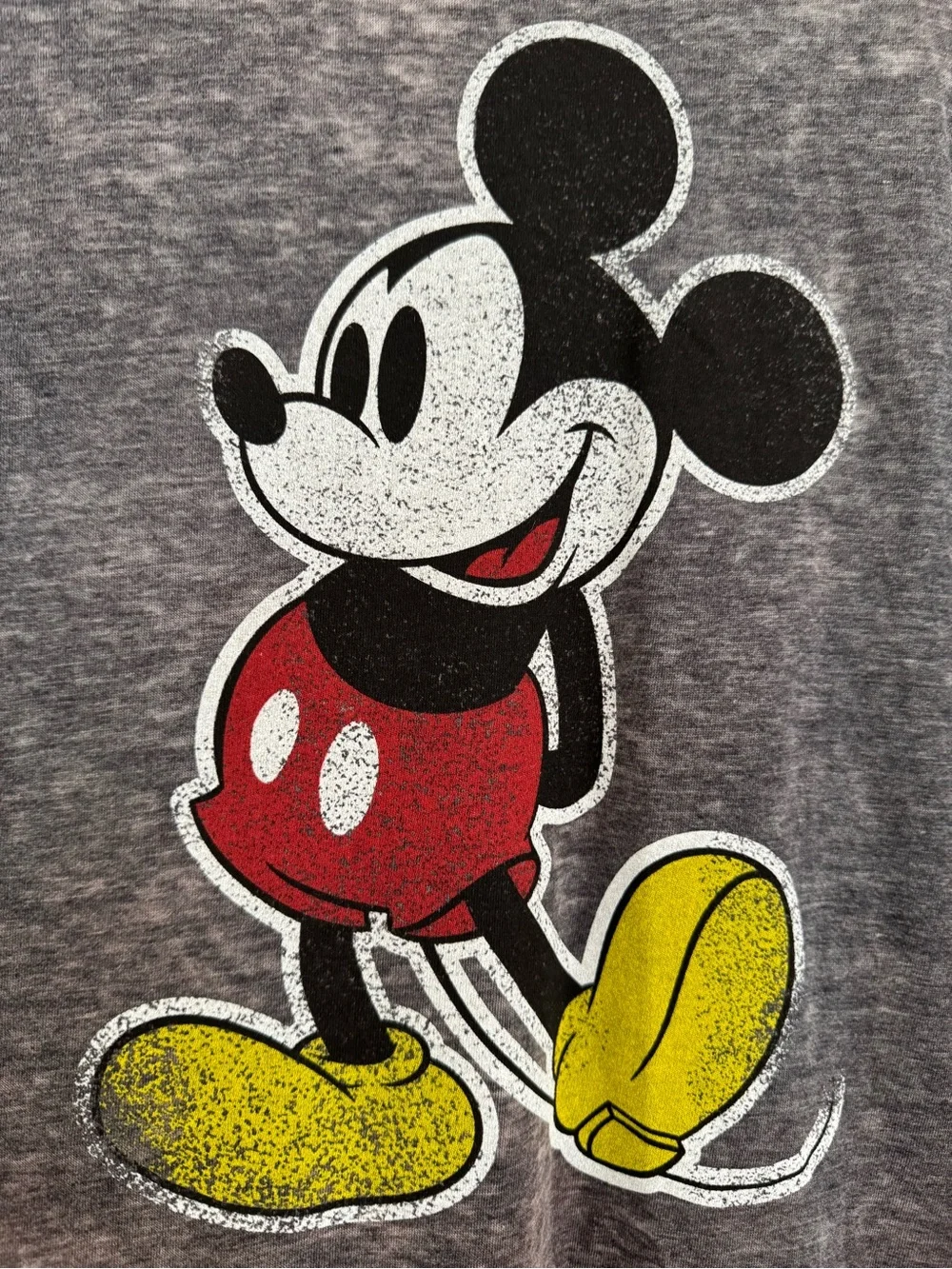 DISNEY Charcoal Heather Distressed Look Mickey Mouse Graphic Tee Size XL - Picture 5 of 8